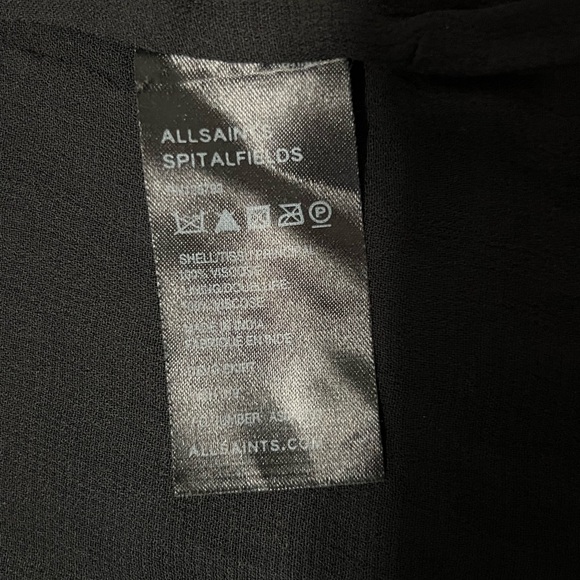 VINTAGE All Saints Spitalfields Sequin Embellished Black Silver Mini Skirt S/M - Picture 8 of 13